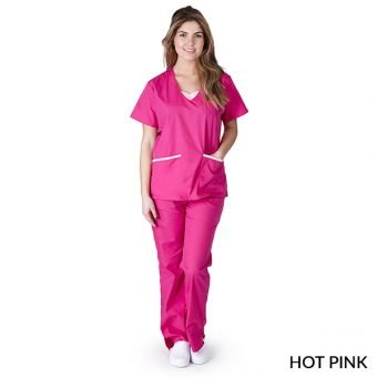 CONTRAST JERSEY SCRUB SET