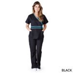 CONTRAST MOCK WRAP SCRUB SET - Image 3
