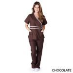 CONTRAST MOCK WRAP SCRUB SET - Image 4