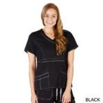 SUPER SOFT, COMFORT STRETCH MOCK WRAP TOP - Image 3
