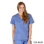 SUPER SOFT, COMFORT STRETCH JUNIOR FIT CONTRAST STITCH V-NECK SCRUB TOP - Image 5