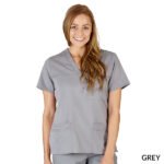 SUPER SOFT, COMFORT STRETCH JUNIOR FIT CONTRAST STITCH V-NECK SCRUB TOP - Image 6