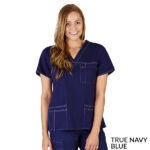 SUPER SOFT, COMFORT STRETCH JUNIOR FIT CONTRAST STITCH V-NECK SCRUB TOP - Image 7
