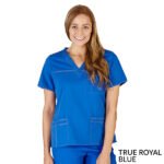 SUPER SOFT, COMFORT STRETCH JUNIOR FIT CONTRAST STITCH V-NECK SCRUB TOP - Image 9