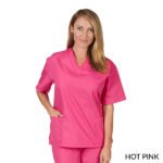 UNISEX SOLID V-NECK SCRUB TOP - Image 5
