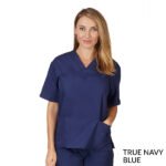 UNISEX SOLID V-NECK SCRUB TOP - Image 9