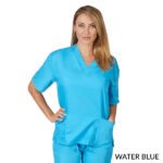 UNISEX SOLID V-NECK SCRUB TOP - Image 6