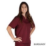 PETITE UNISEX SOLID V-NECK SCRUB TOP - Image 4