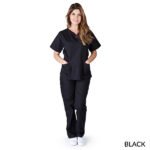 WOMENS CONTRAST SCALLOP SCRUB SET - Image 3