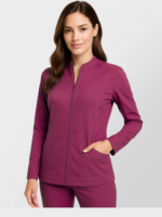 Women's Ultra Soft Stretch Front Zip Warm-Up Scrub Jacket ( STYLE# 5200 ) - Image 4