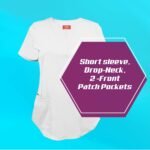 M&M SCRUBS Women's Ultra Soft Stretch Drop-Neck 2 Pocket Scrub Top (STYLE# 8200) - Image 4