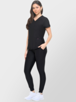 Women's Jogger Scrub Set V-Neck Ultra Stretch Jogger Scrub Top and Pant - Image 5