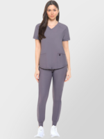 Women's Jogger Scrub Set V-Neck Ultra Stretch Jogger Scrub Top and Pant - Image 8