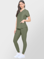 Women's Jogger Scrub Set V-Neck Ultra Stretch Jogger Scrub Top and Pant - Image 10