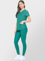 Women's Jogger Scrub Set V-Neck Ultra Stretch Jogger Scrub Top and Pant - Image 4