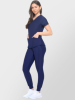 Women's Jogger Scrub Set V-Neck Ultra Stretch Jogger Scrub Top and Pant - Image 3