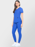 Women's Jogger Scrub Set V-Neck Ultra Stretch Jogger Scrub Top and Pant - Image 2