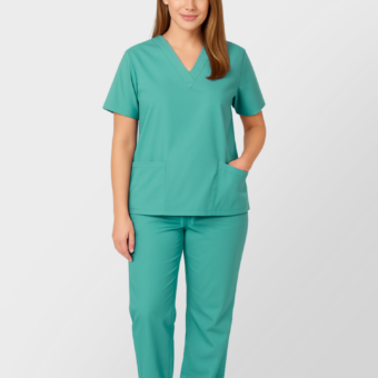 WOMEN SOLID V-NECK SCRUB SET (STYLE# 102W)